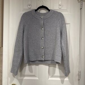Abercrombie & Fitch Gray Knit Button Cardigan